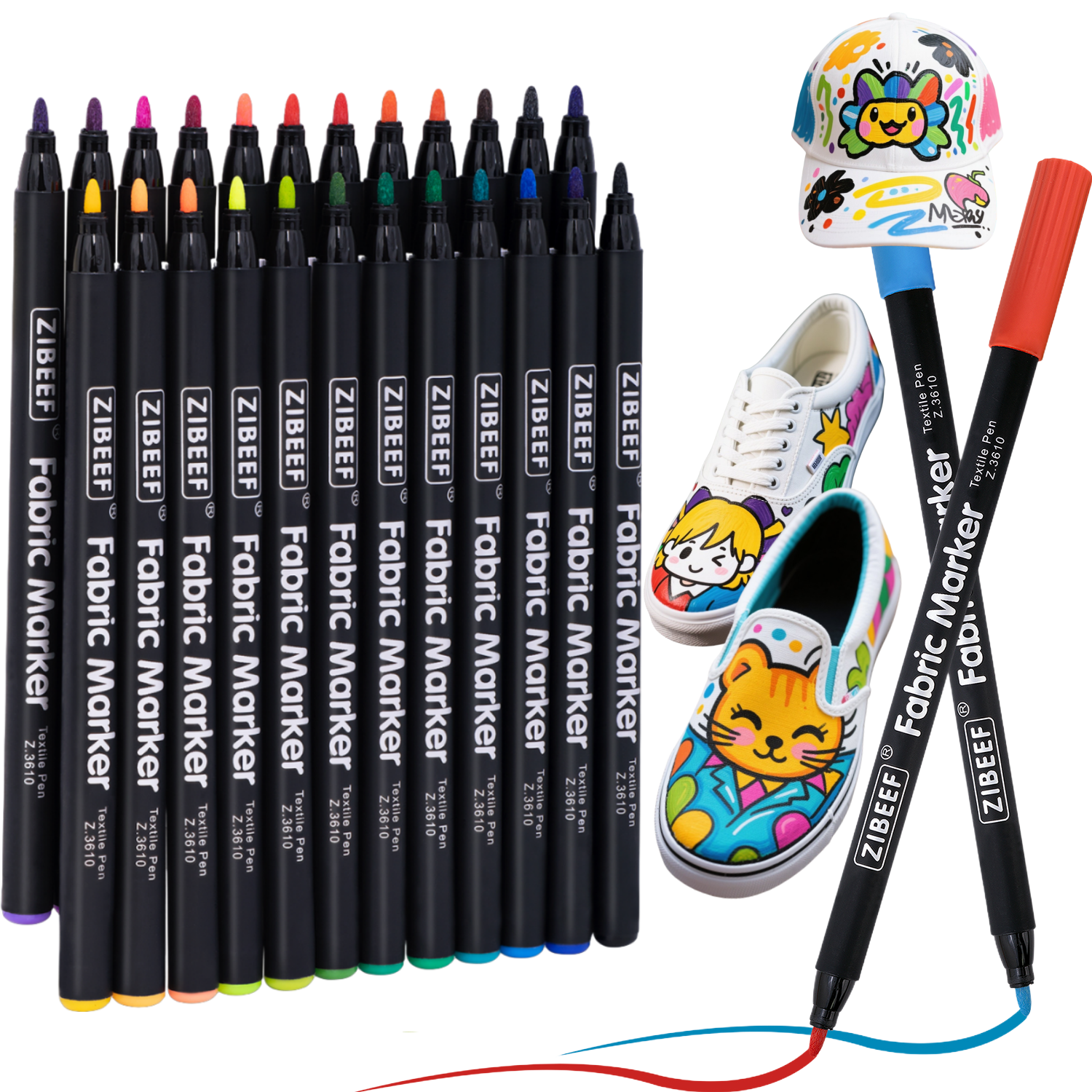 12/24 Color Fabric Markers-Fin - مراجعة Correction Pen Fine وسعره