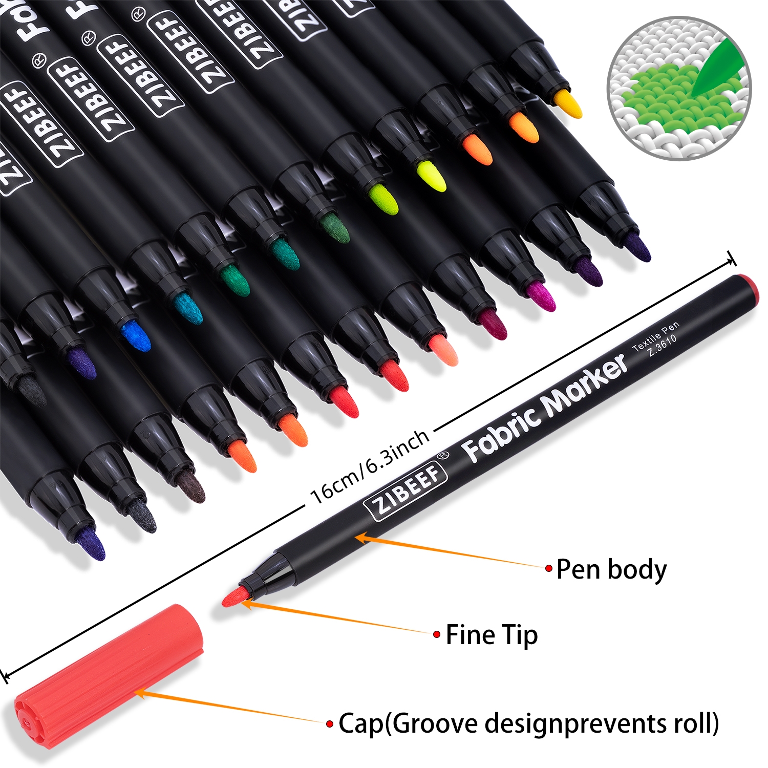12/24 Color Fabric Markers-Fin - مراجعة Correction Pen Fine وسعره