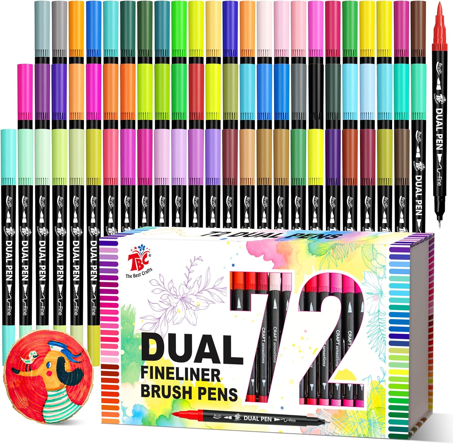 72 Color Dual Tip Brush Pens,  - مراجعة Correction Pen Fine وسعره