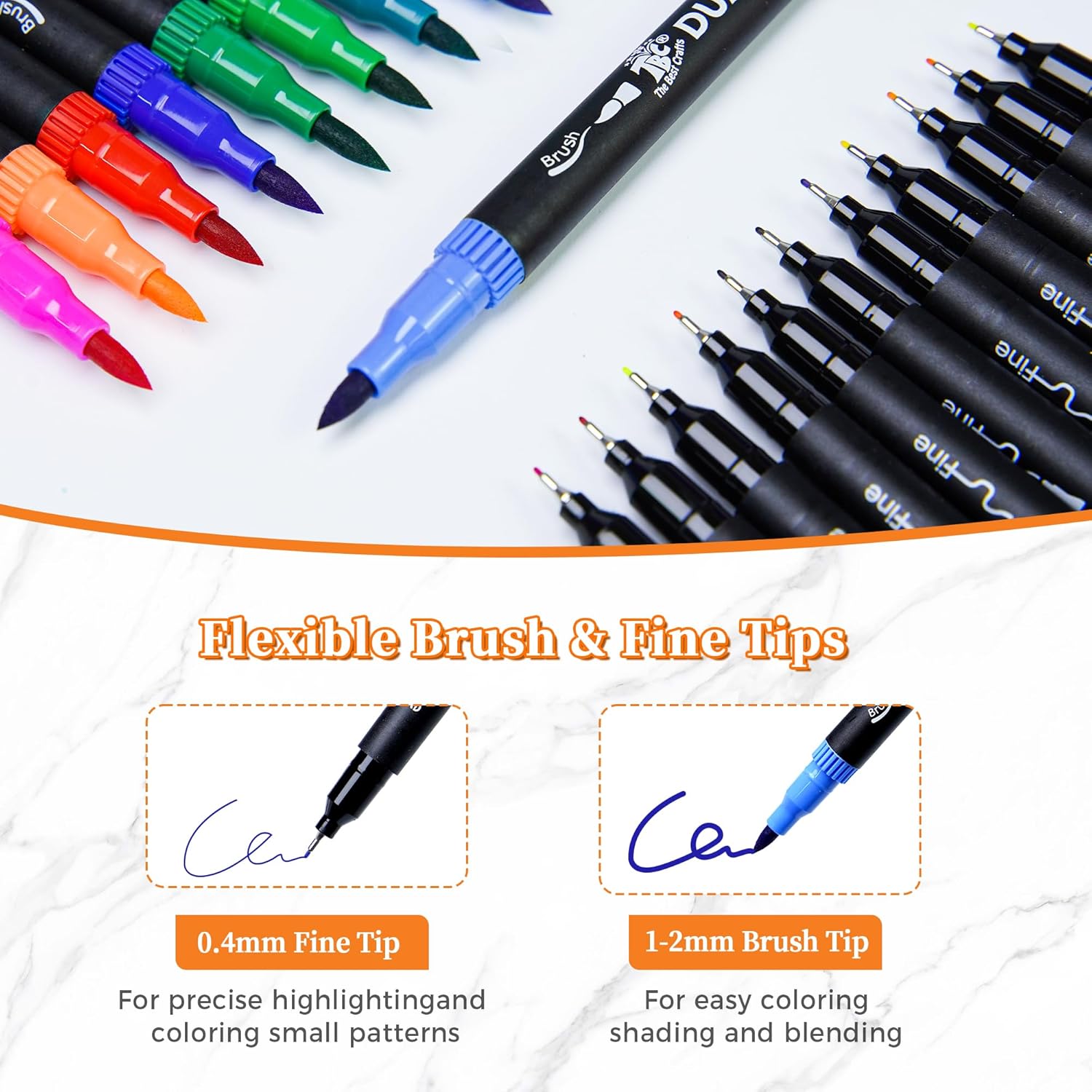 72 Color Dual Tip Brush Pens,  - مراجعة Correction Pen Fine وسعره