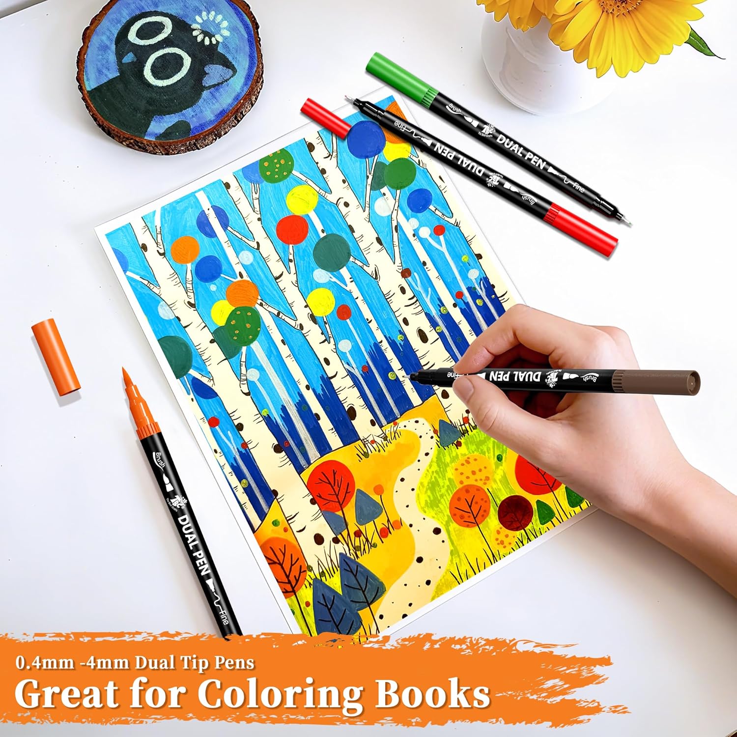 72 Color Dual Tip Brush Pens,  - مراجعة Correction Pen Fine وسعره
