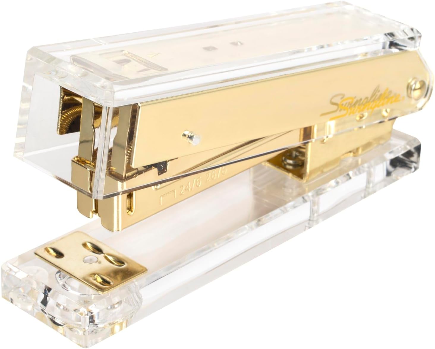 Swingline Compact Clear Acryli - مراجعة Stapler Half Strip وسعره