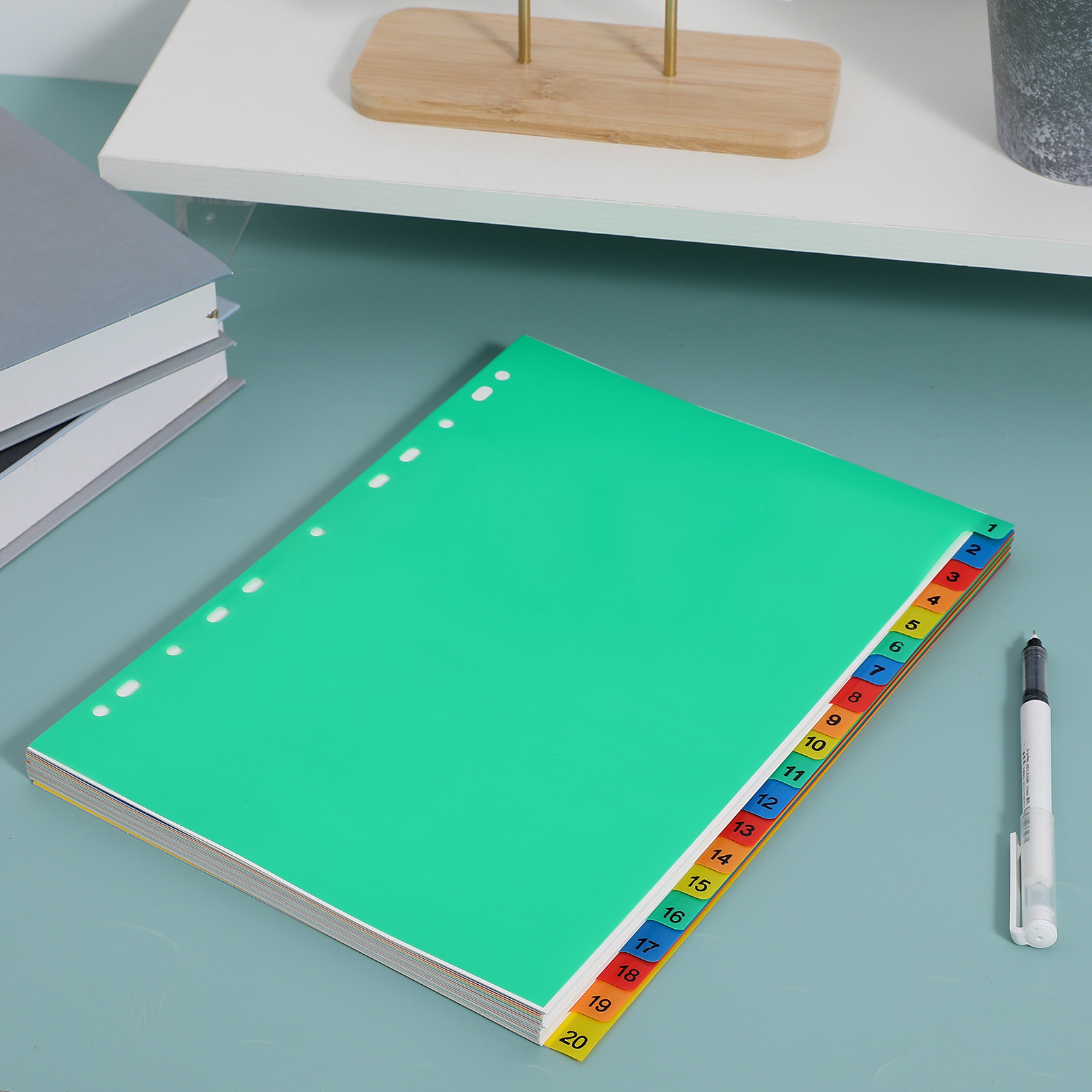 20 Pages A4 Colorful Plastic B - مراجعة Tab Divider A4 وسعره