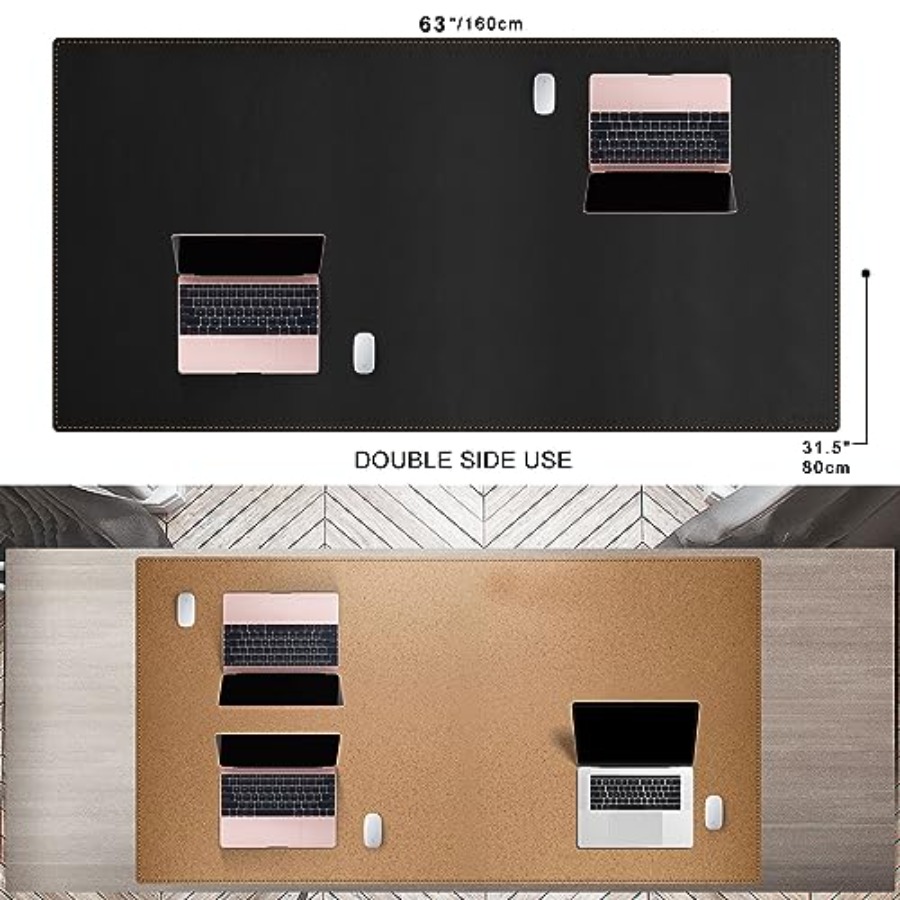 63x31.5 Leather Desk Mat XXL L - مراجعة Leather Desk Pad وسعره