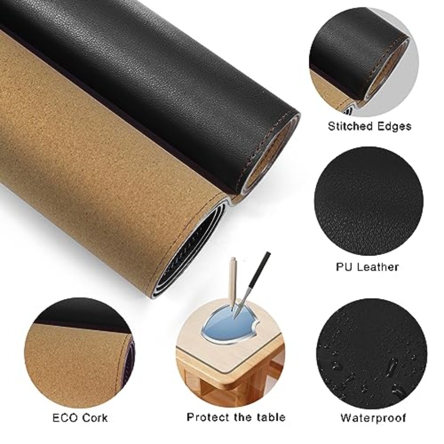 63x31.5 Leather Desk Mat XXL L - مراجعة Leather Desk Pad وسعره