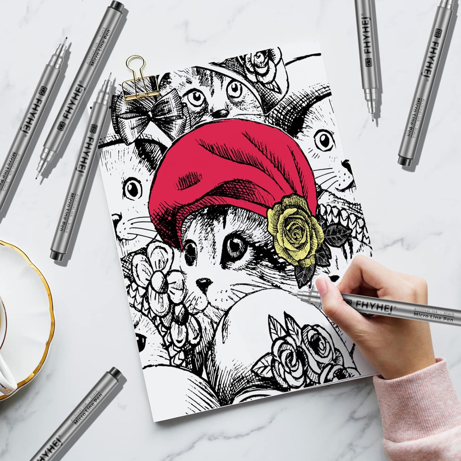 Micro Fineliner Drawing Art Pe - مراجعة Archive Box Set وسعره