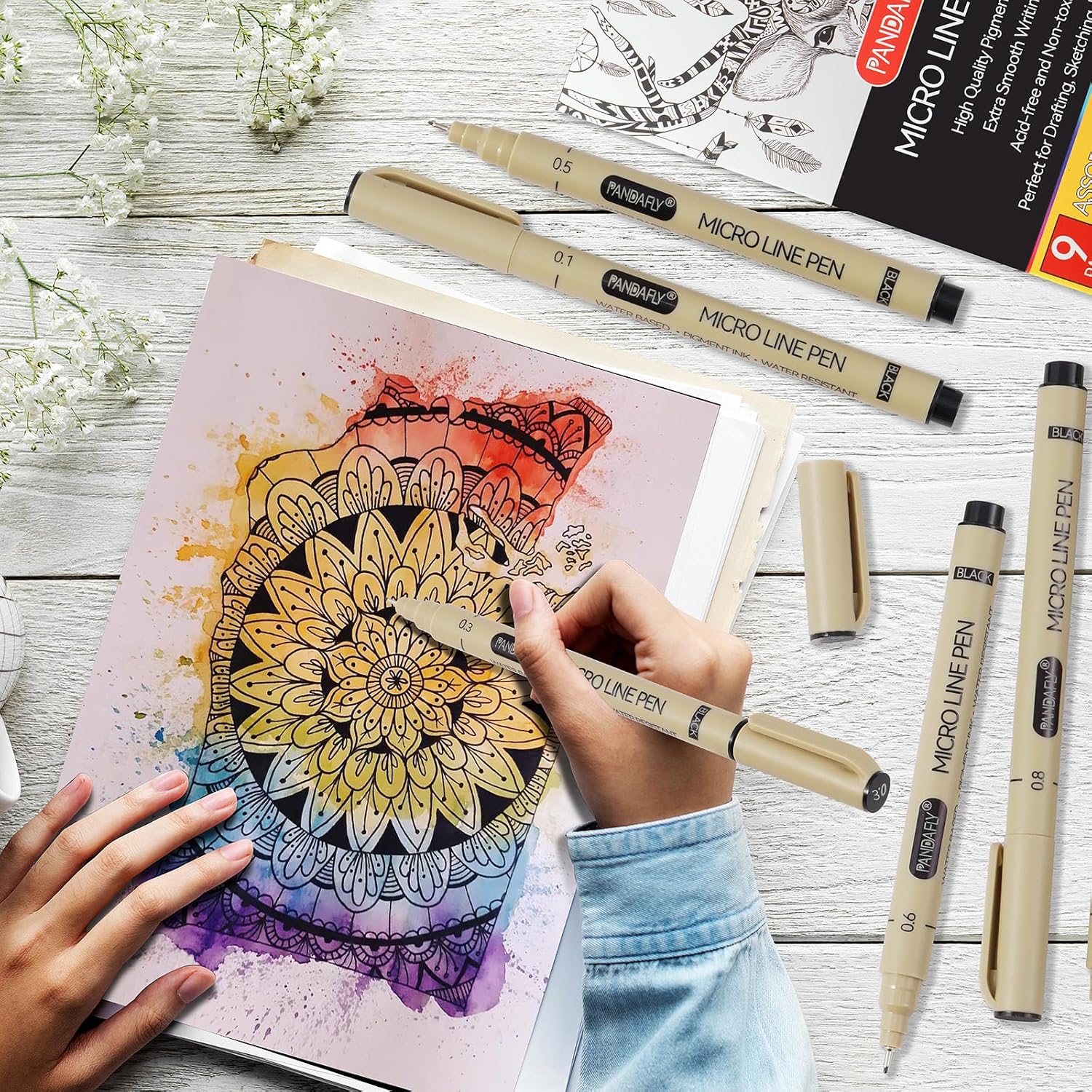 Black Micro-Pen Fineliner Ink  - مراجعة Archive Box Set وسعره