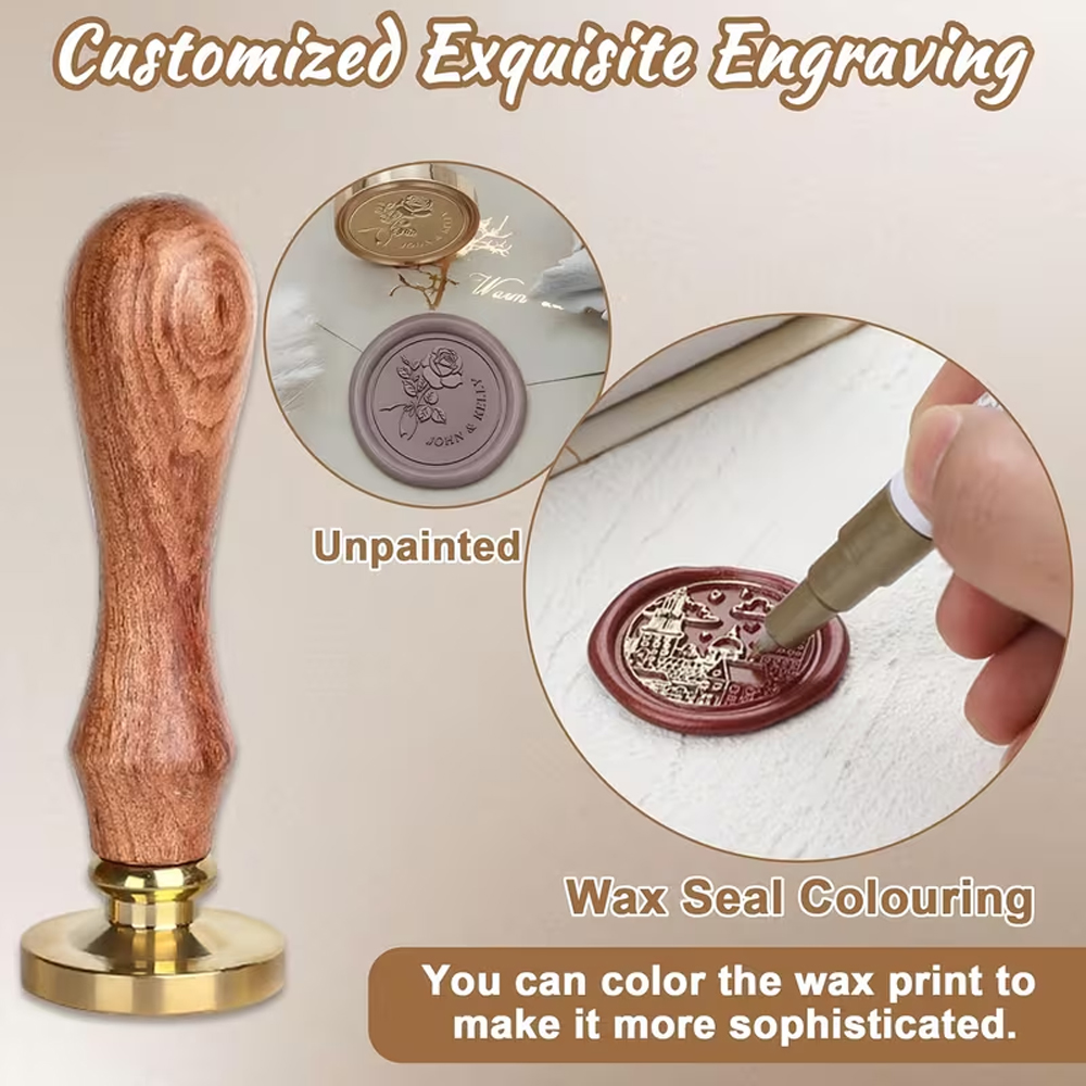 Custom Your Logo 25/30/40/50mm - مراجعة Wax Seal Stamp Set وسعره
