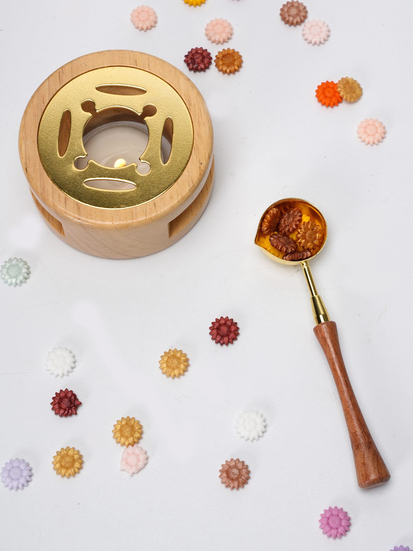 1set Wax Seal Set Wood Wax Mel - مراجعة Wax Seal Stamp Set وسعره
