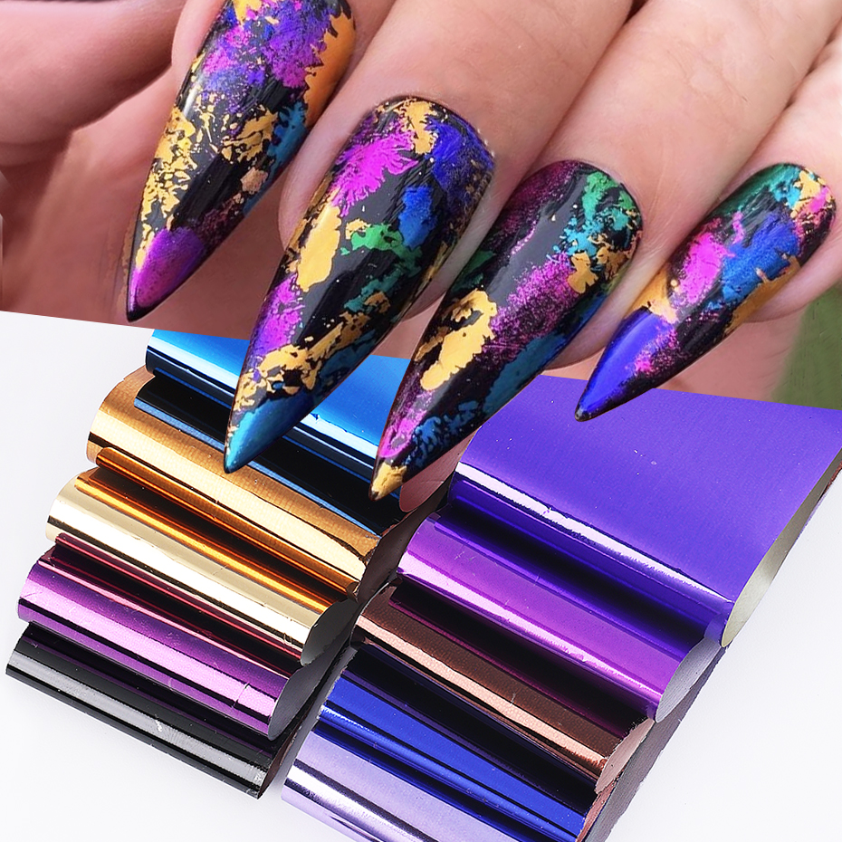 10pcs Metallic Nail Transfer F - مراجعة Gel Refill Pack وسعره