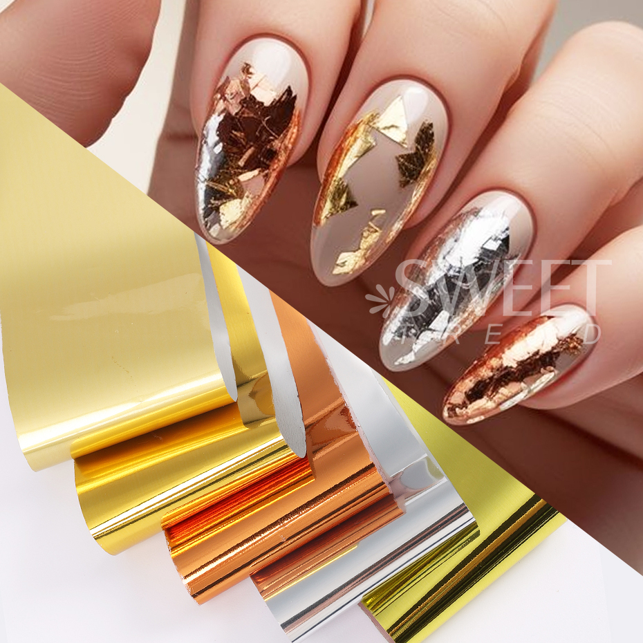 10pcs Metallic Nail Transfer F - مراجعة Gel Refill Pack وسعره