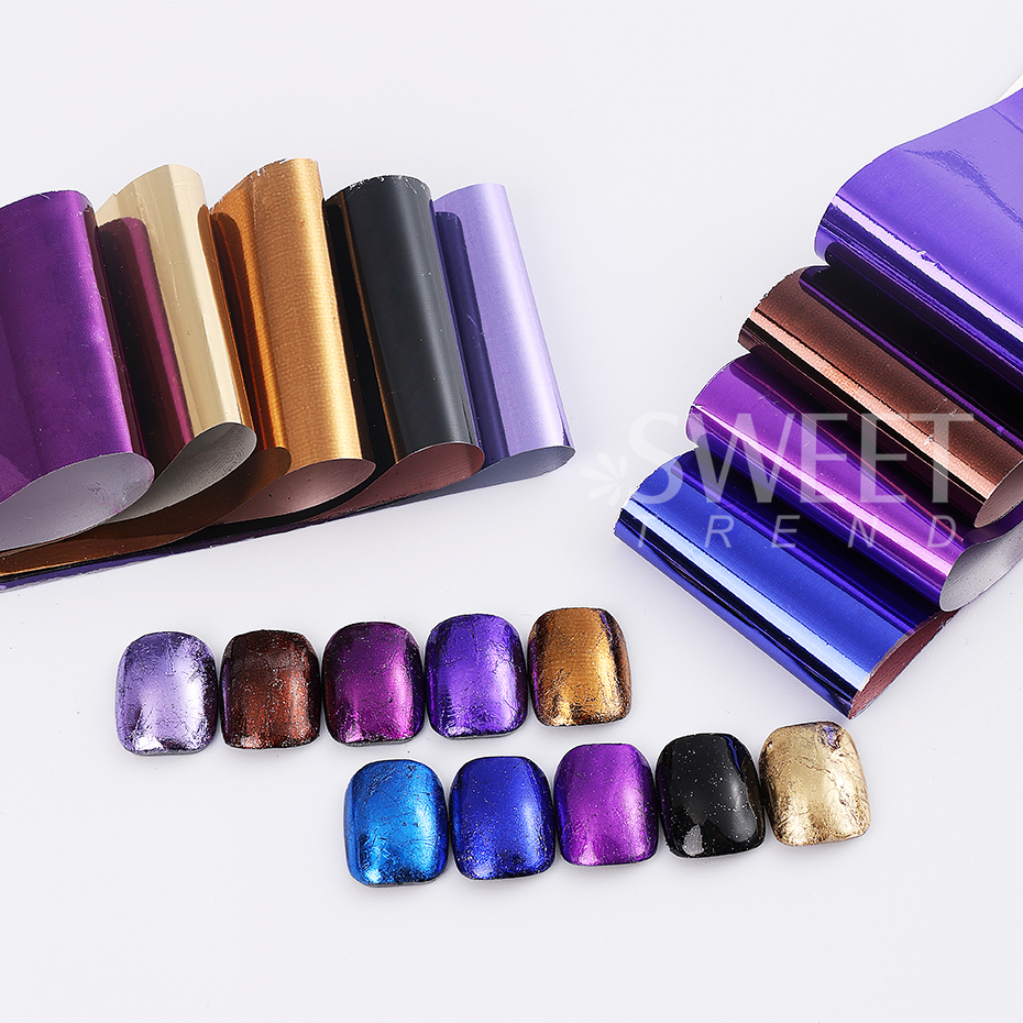 10pcs Metallic Nail Transfer F - مراجعة Gel Refill Pack وسعره