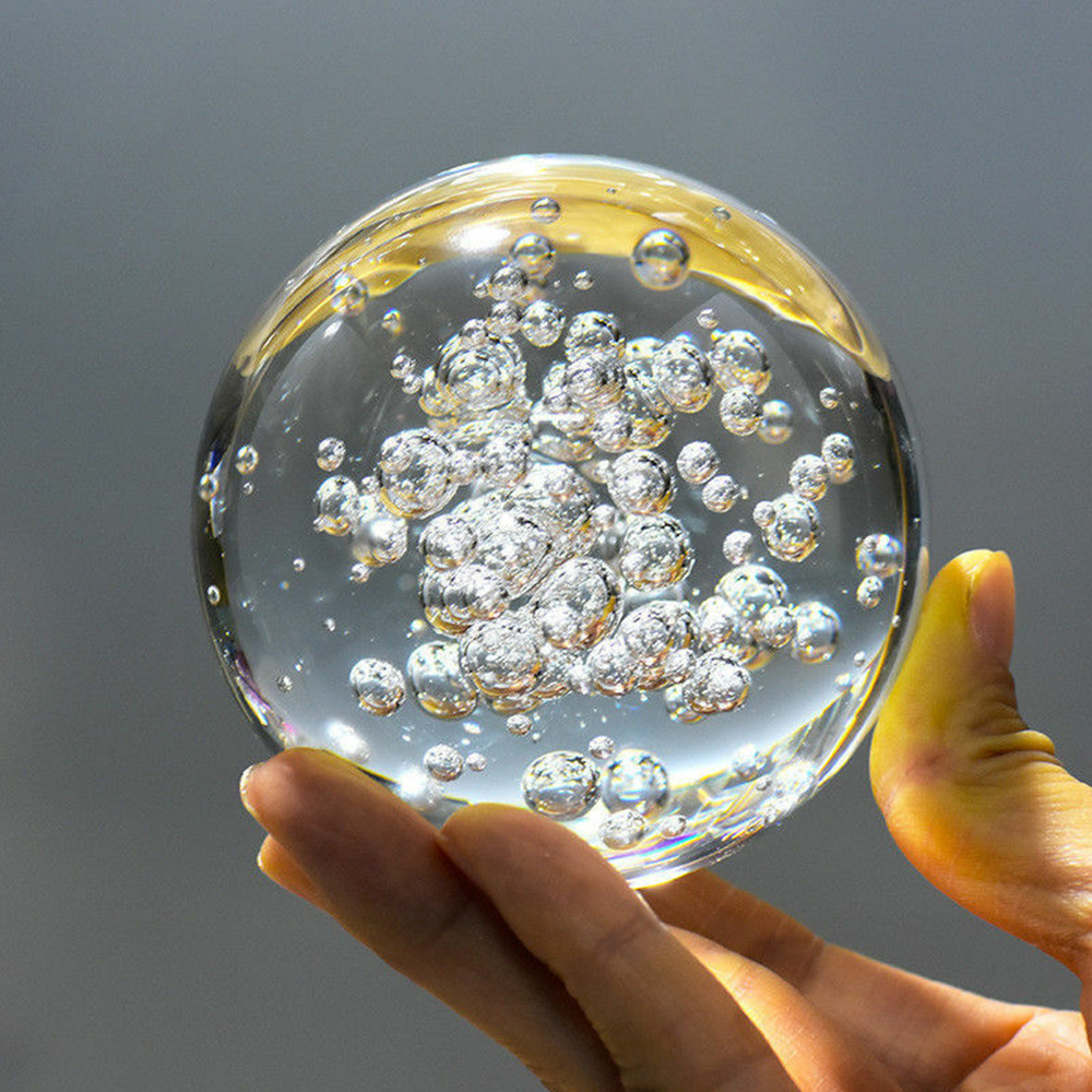 40/60/80MM Clear Bubble Crysta - مراجعة Paper Weight Crystal وسعره