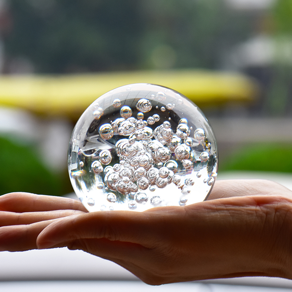 40/60/80MM Clear Bubble Crysta - مراجعة Paper Weight Crystal وسعره