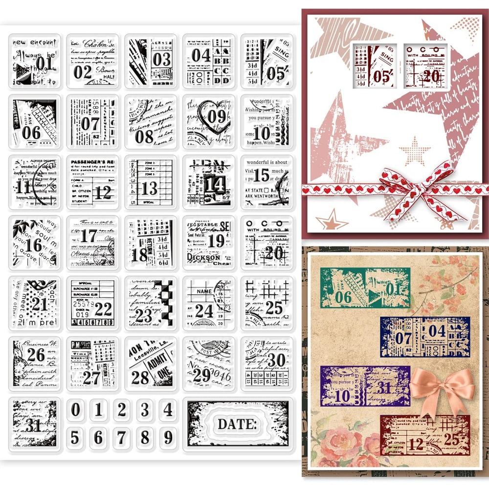 1Sheet Vintage Date Clear Stam - مراجعة Rubber Date Stamp وسعره