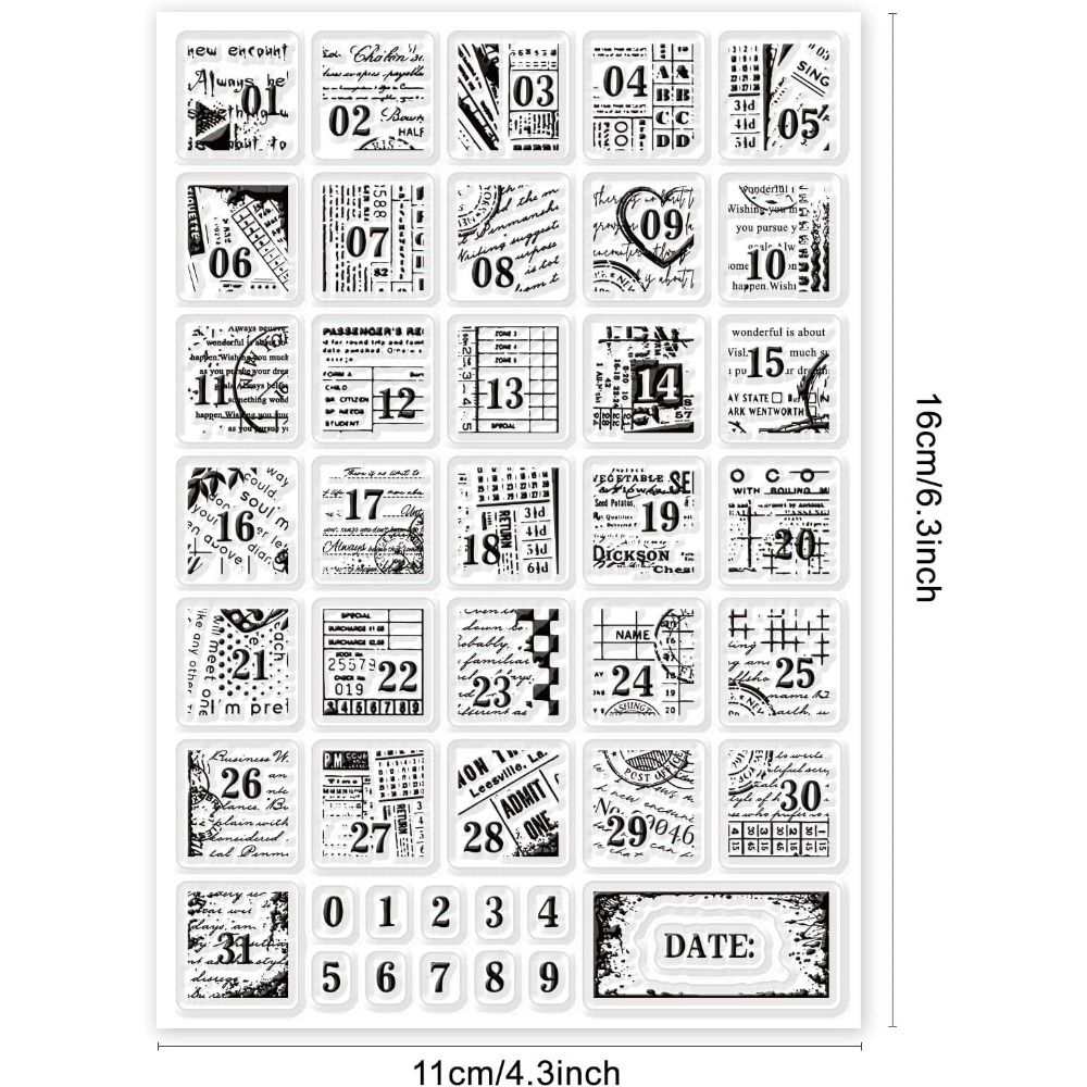 1Sheet Vintage Date Clear Stam - مراجعة Rubber Date Stamp وسعره