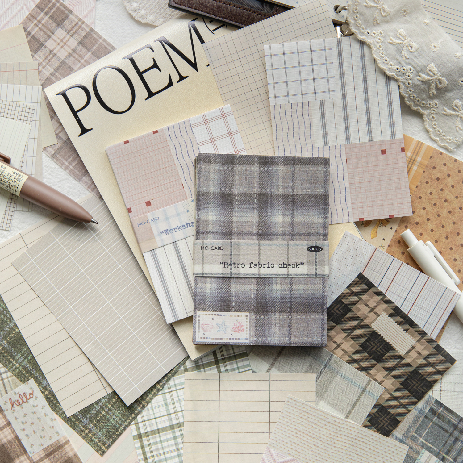 50pcs creative plaid Decor Scr - مراجعة Ink Blotter Paper وسعره