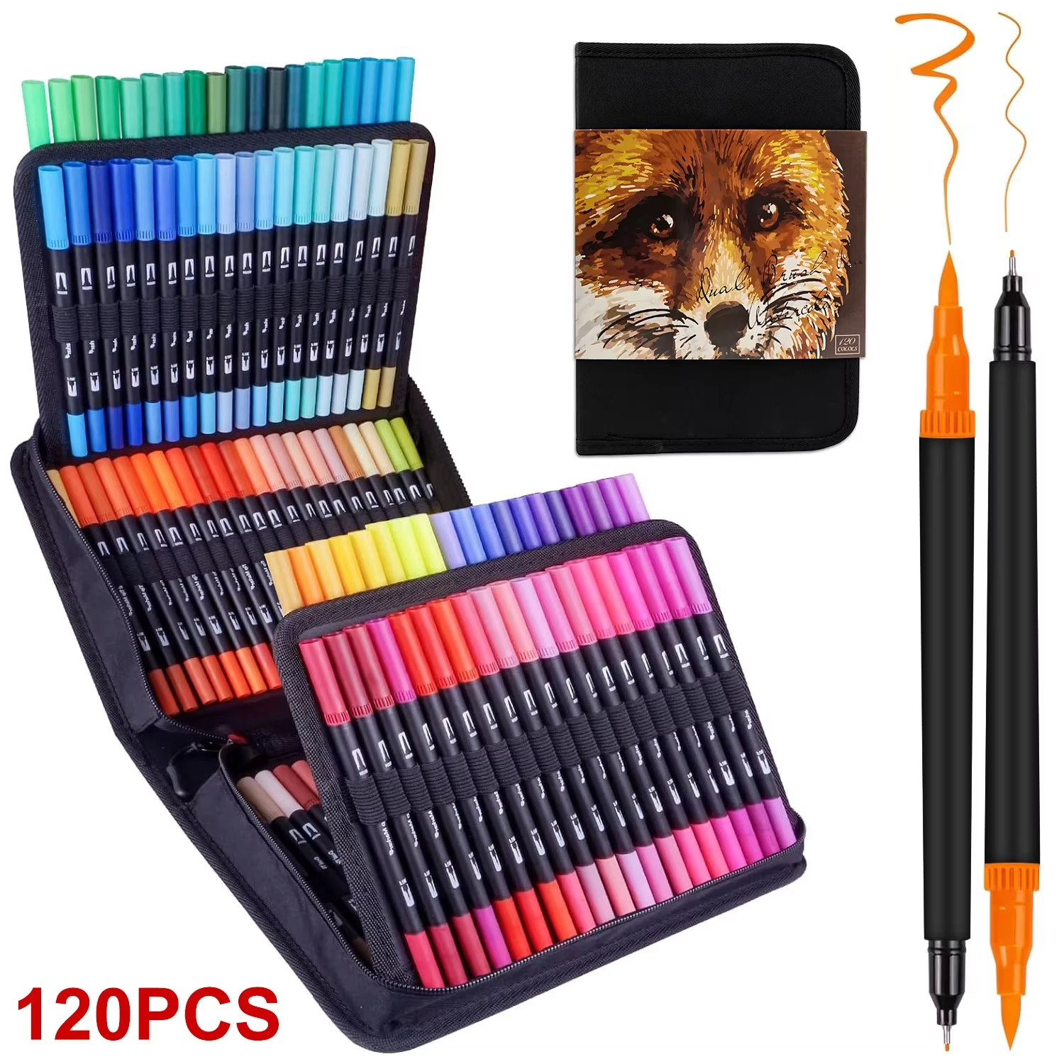 Dual Brush Pens Art Markers, 2 - مراجعة Correction Pen Fine وسعره