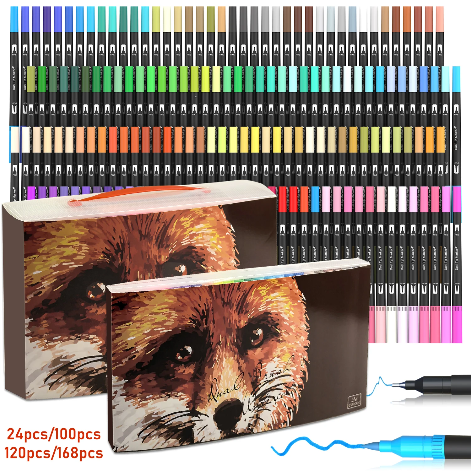 Dual Brush Pens Art Markers, 2 - مراجعة Correction Pen Fine وسعره
