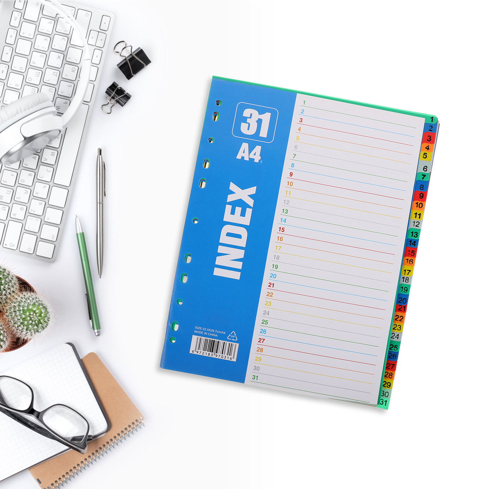 1Set A4 11-Hole PP Index Divid - مراجعة Tab Divider A4 وسعره