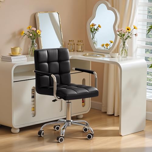 Black PU Leather Swivel Office - مراجعة Leather Desk Pad وسعره
