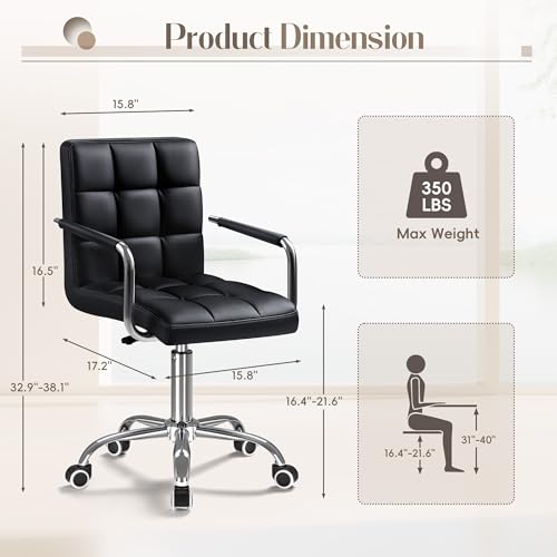 Black PU Leather Swivel Office - مراجعة Leather Desk Pad وسعره