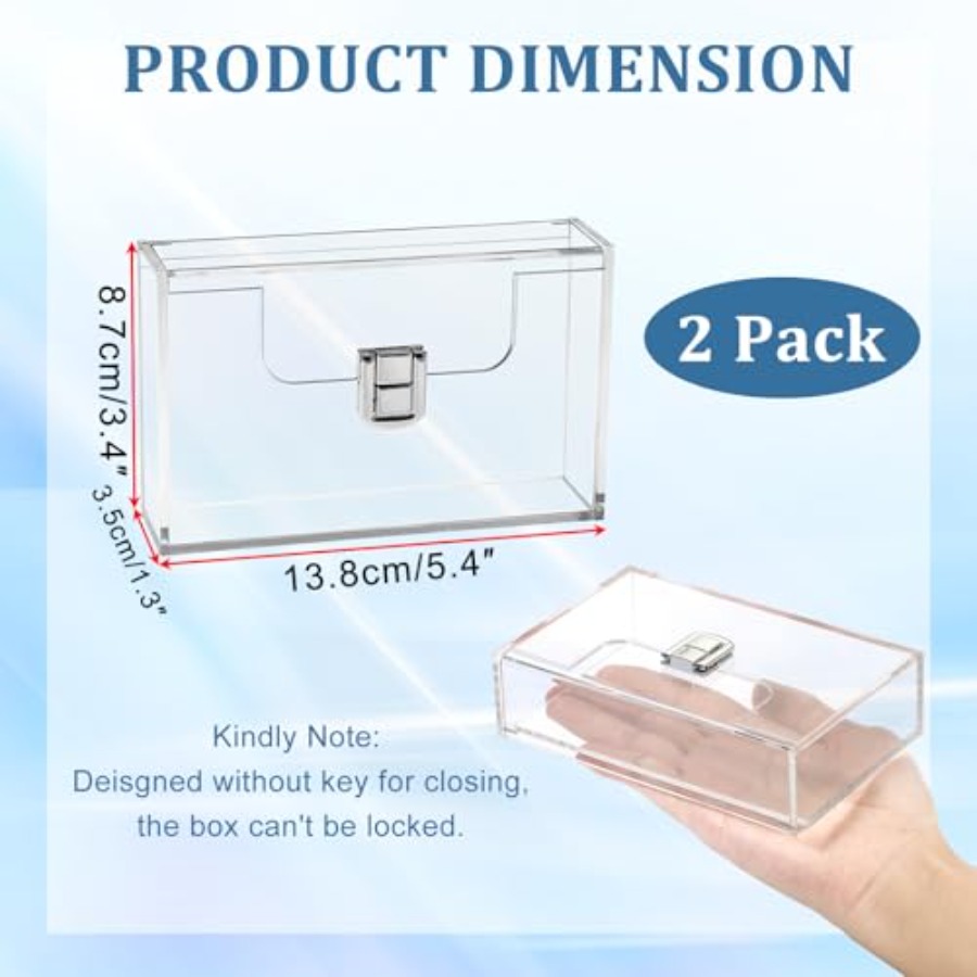 2 Pack Clear Acrylic Index Car - مراجعة Card Index Box وسعره