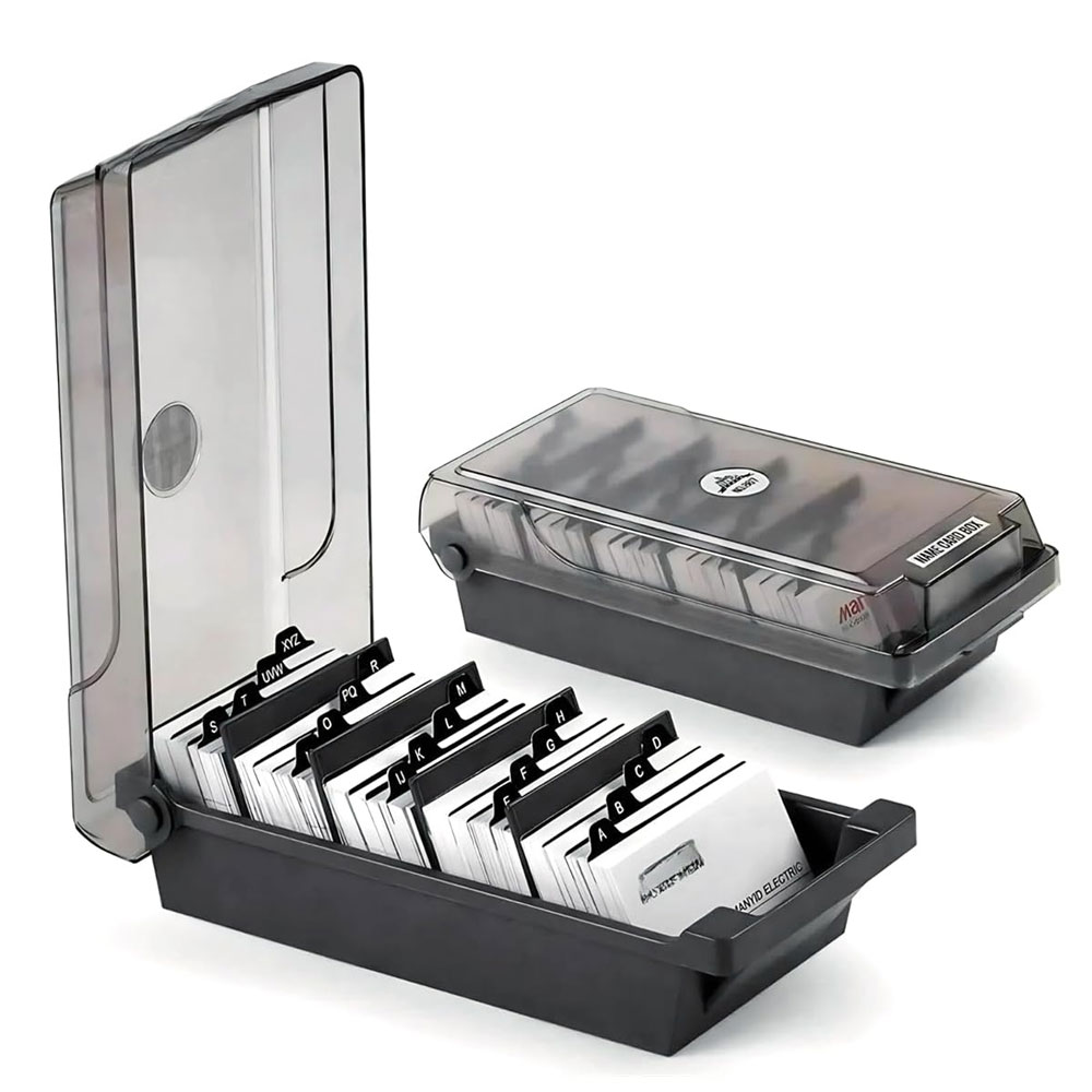 Desktop Business Card Box, Lar - مراجعة Card Index Box وسعره