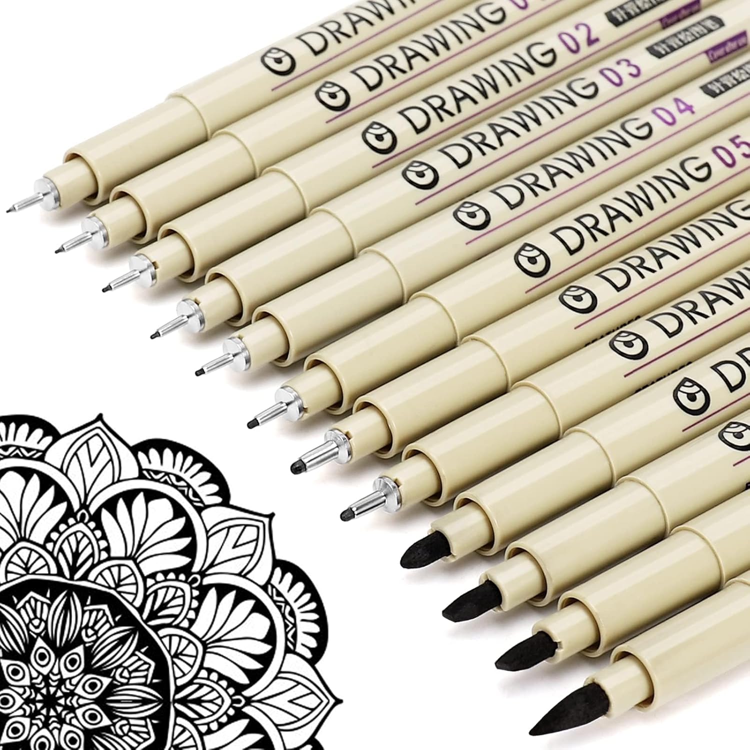 12 Black Fine Line Drawing Pen - مراجعة Archive Box Set وسعره