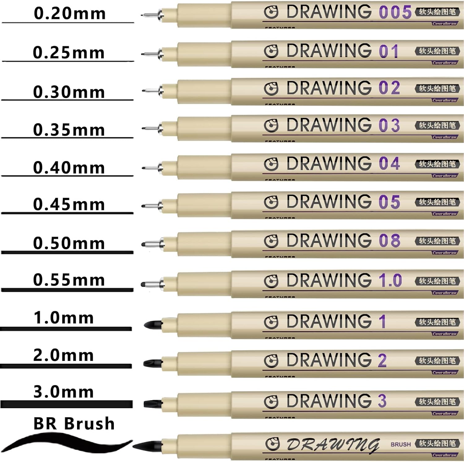 12 Black Fine Line Drawing Pen - مراجعة Archive Box Set وسعره