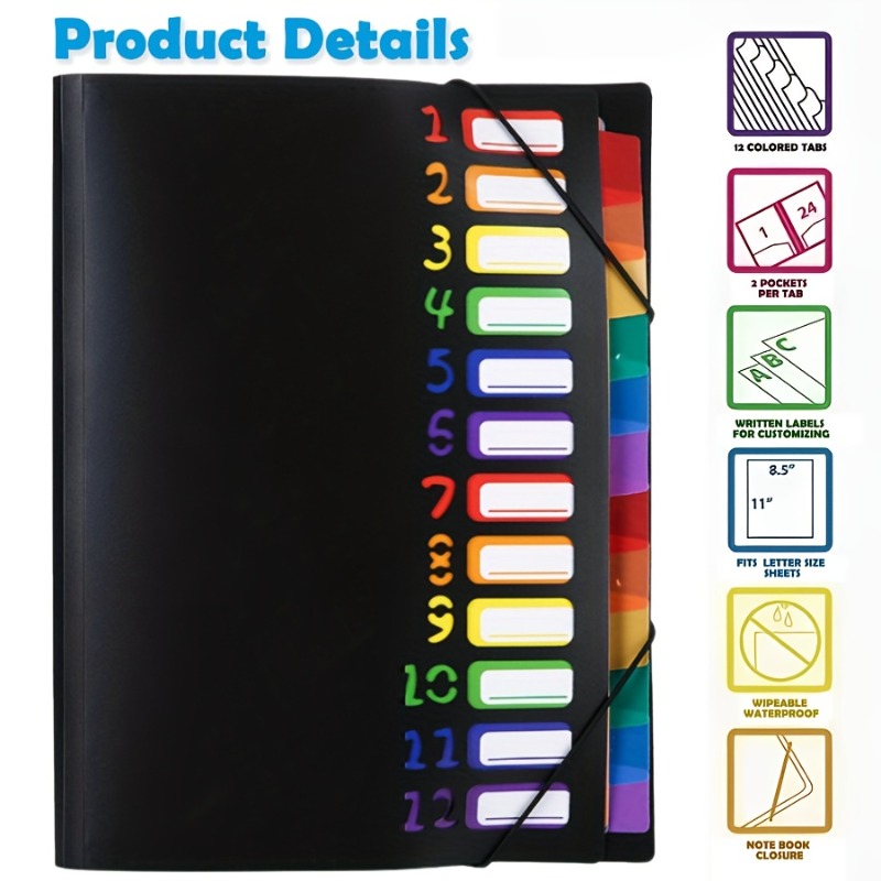 1Pc Black/White Cover Multi-La - مراجعة Tab Divider A4 وسعره