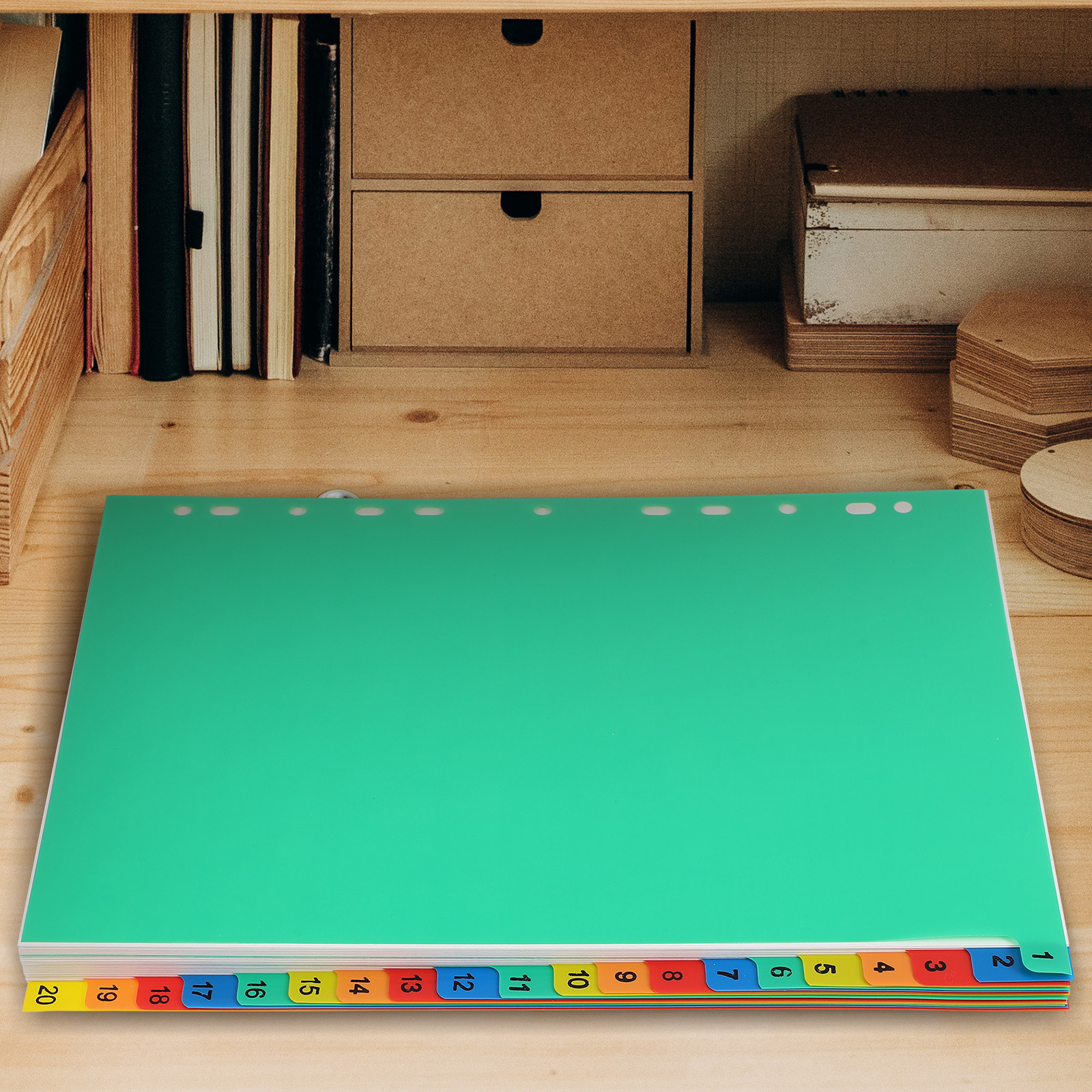 20 Pages A4 Colorful Plastic T - مراجعة Tab Divider A4 وسعره