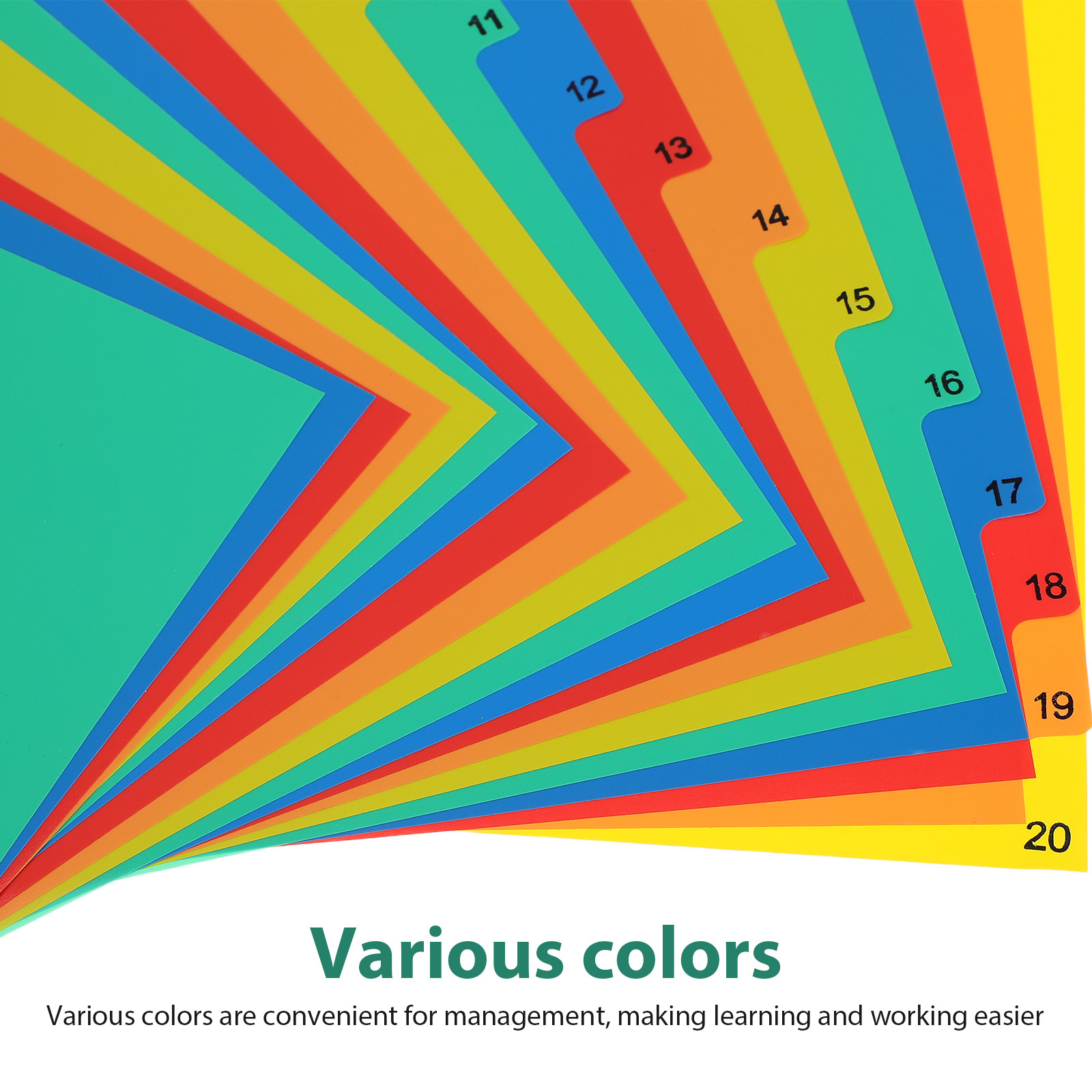 20 Pages A4 Colorful Plastic T - مراجعة Tab Divider A4 وسعره