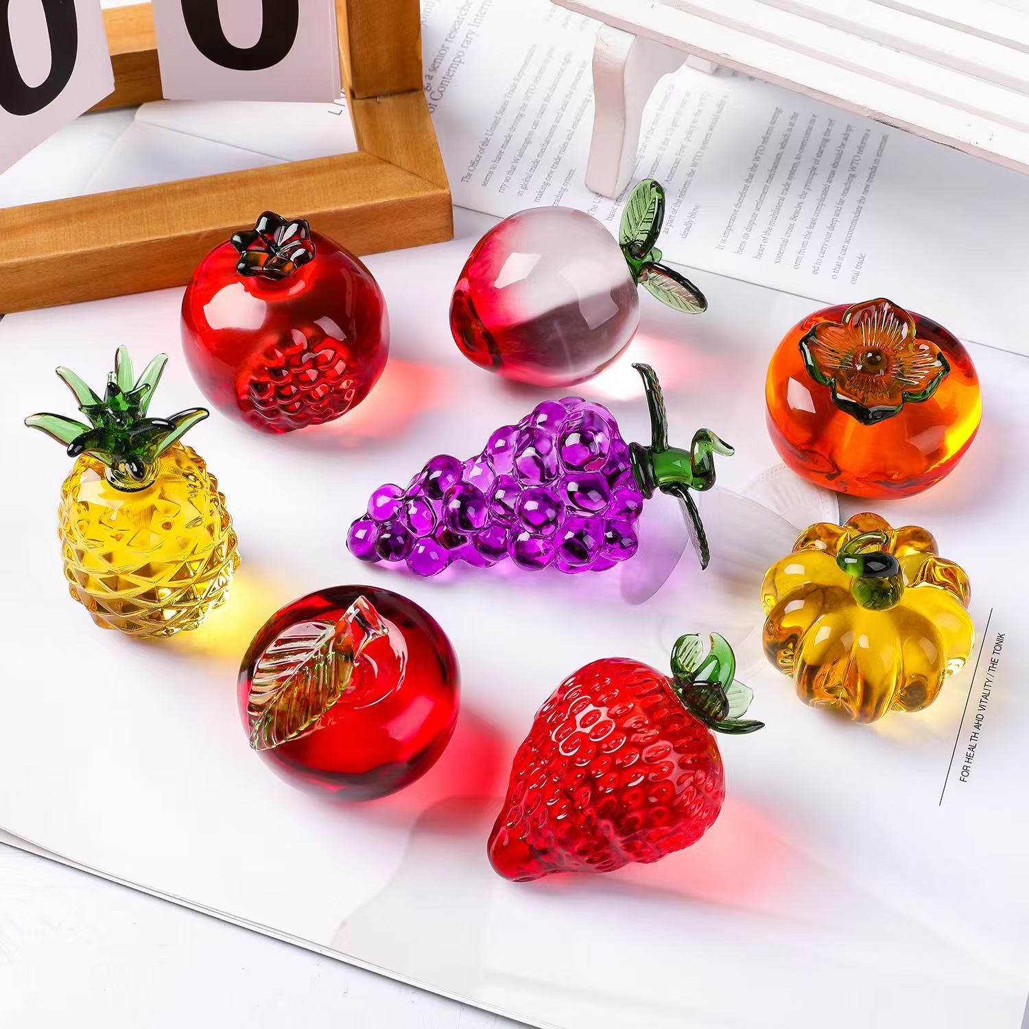 Crystal fruit Paperweight with - مراجعة Paper Weight Crystal وسعره