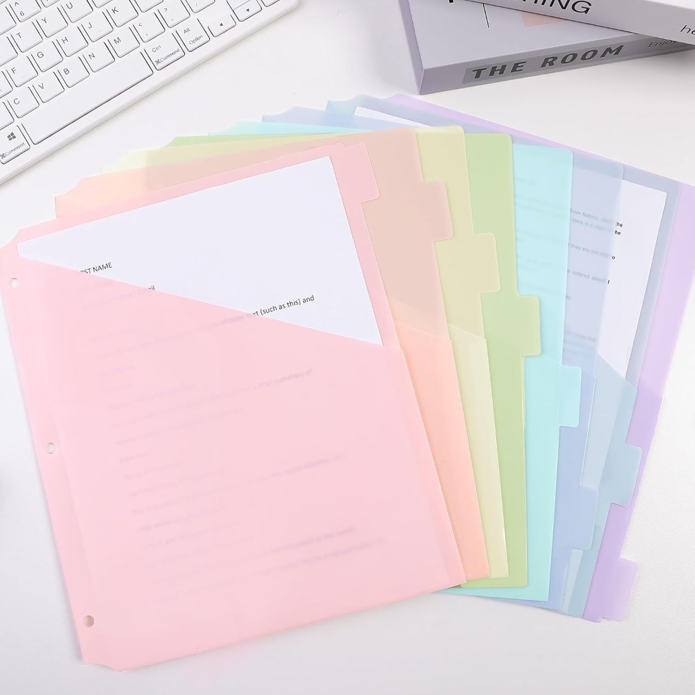 8 pcs A4 Pastel Binder Divider - مراجعة Tab Divider A4 وسعره