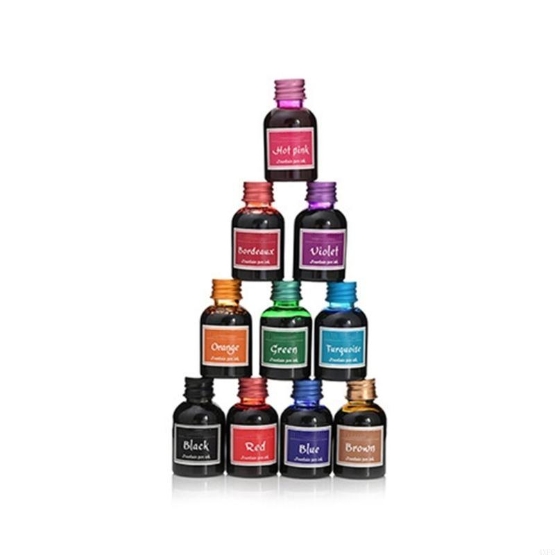 10 Colors 1 Bottle Pure Colorf - مراجعة Fountain Pen Bottled Ink وسعره