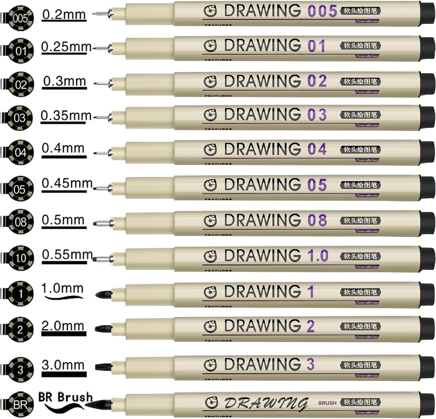 12 Black Micro Fineliner Drawi - مراجعة Archive Box Set وسعره