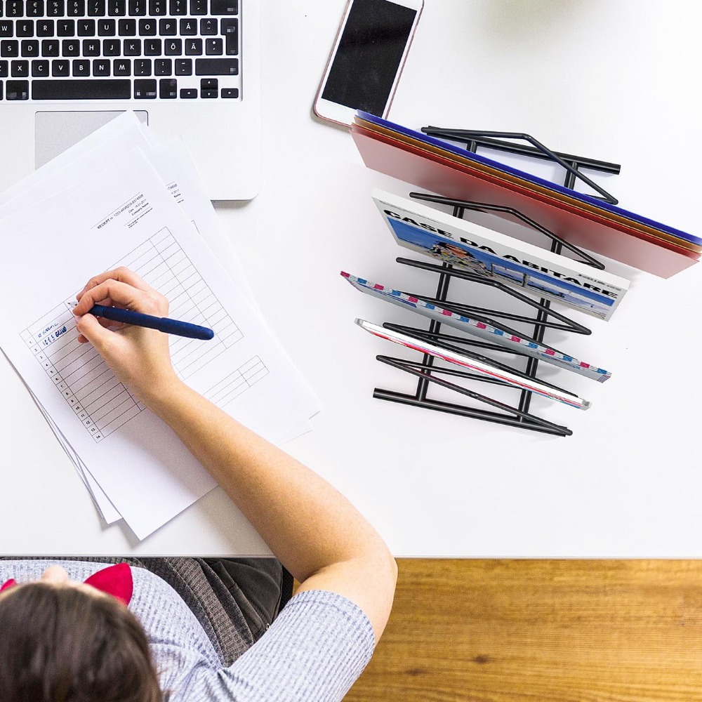 Triangle Desk File Organizer,  - مراجعة Magazine Holder Rack وسعره