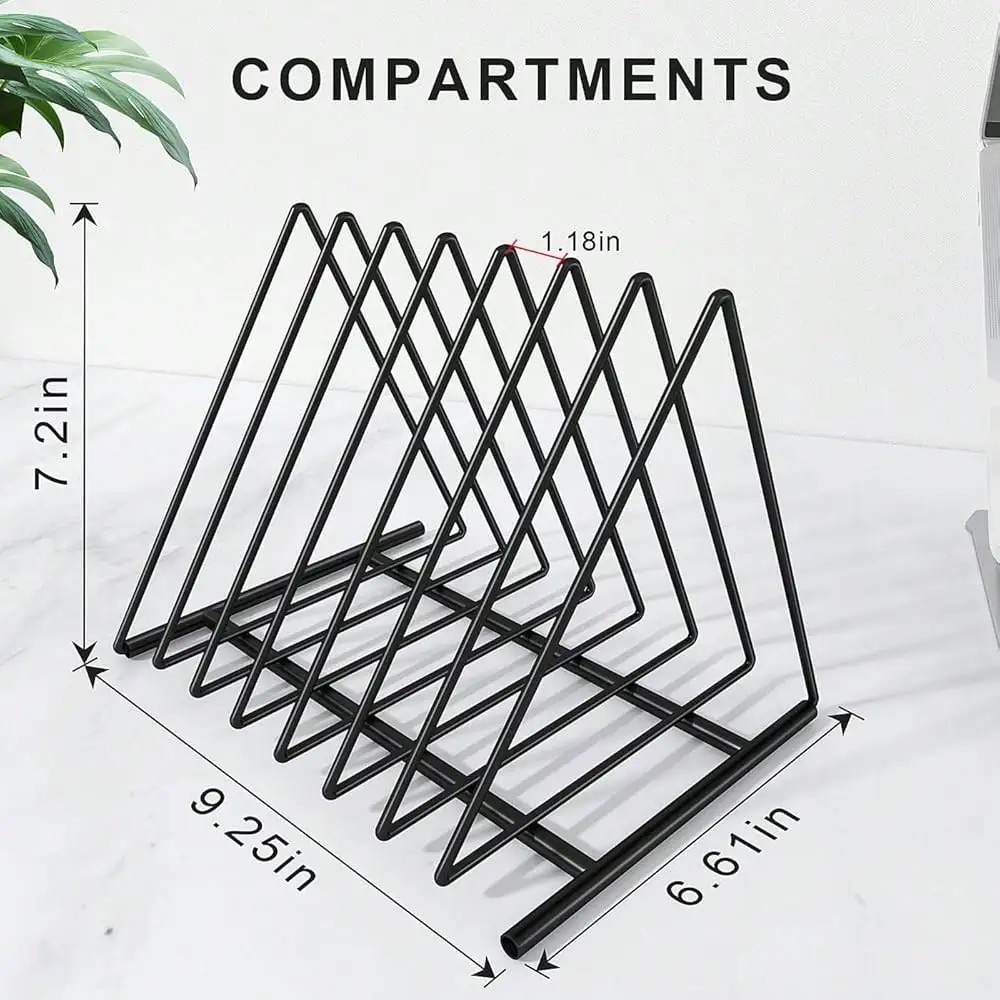 Triangle File Folder Racks,7 S - مراجعة Magazine Holder Rack وسعره