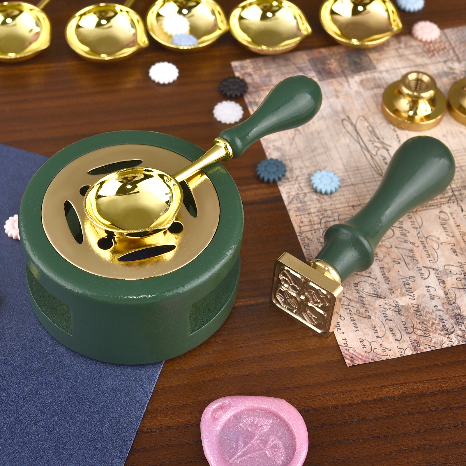 2/3Pcs Set Retro Sealing Wax F - مراجعة Wax Seal Stamp Set وسعره