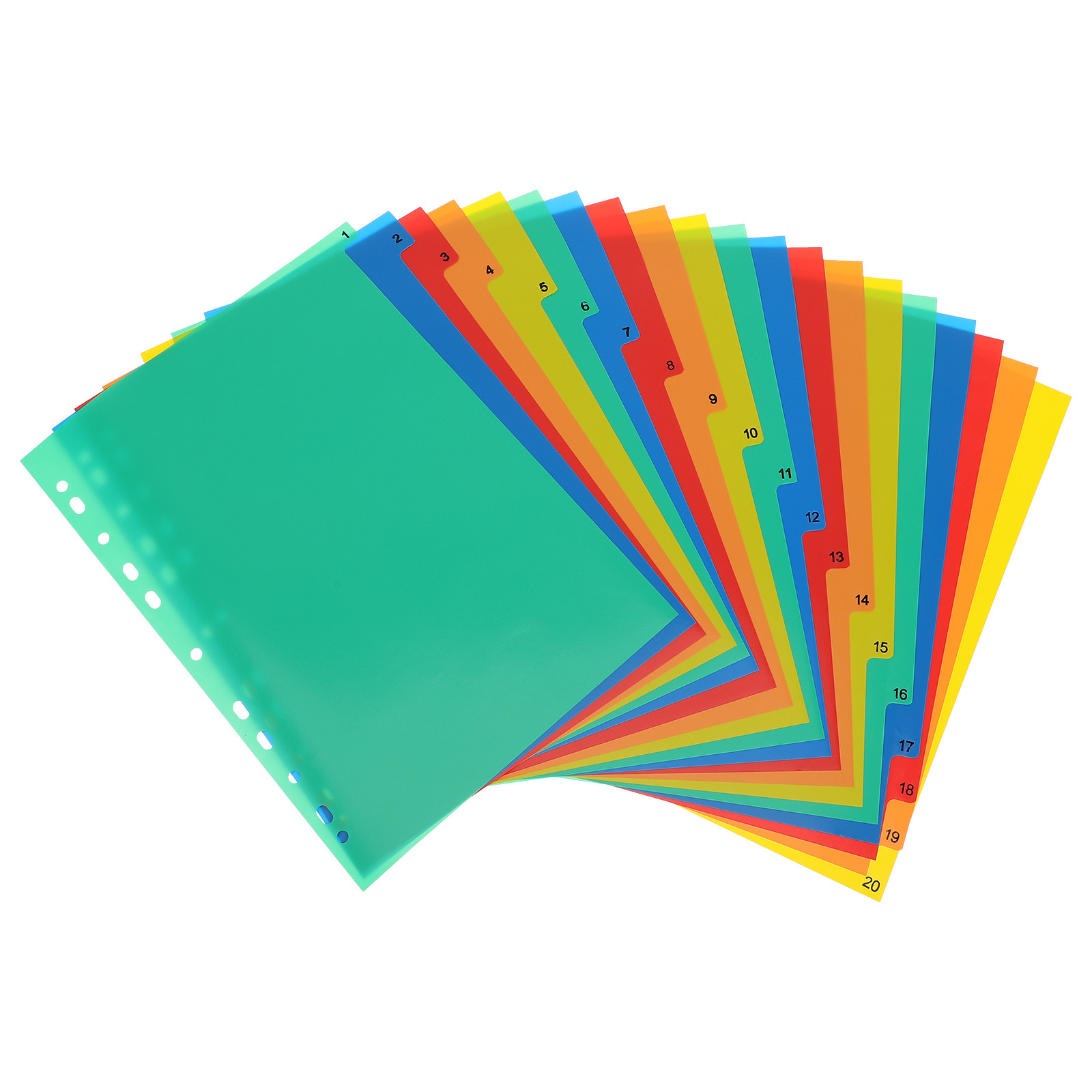 20 Pages A4 Colorful Plastic B - مراجعة Tab Divider A4 وسعره