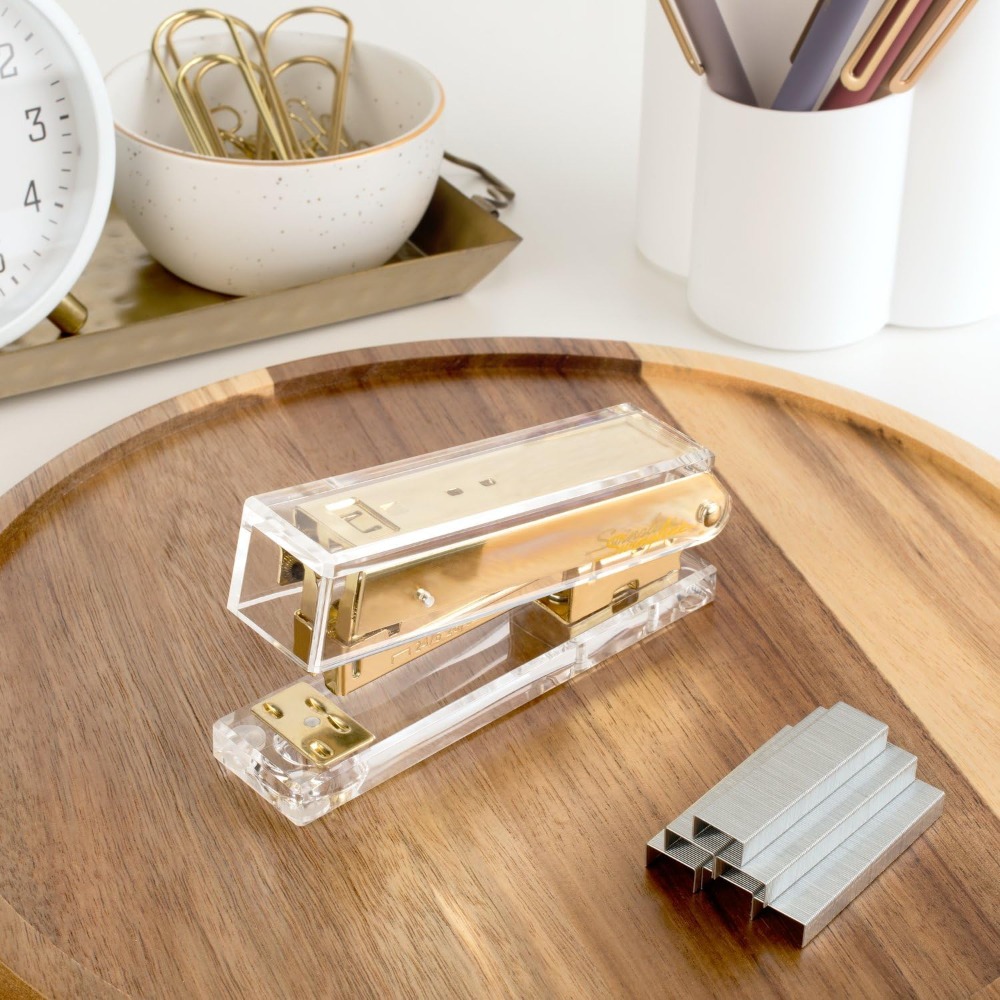 Clear Acrylic Stapler, 20 Shee - مراجعة Stapler Half Strip وسعره