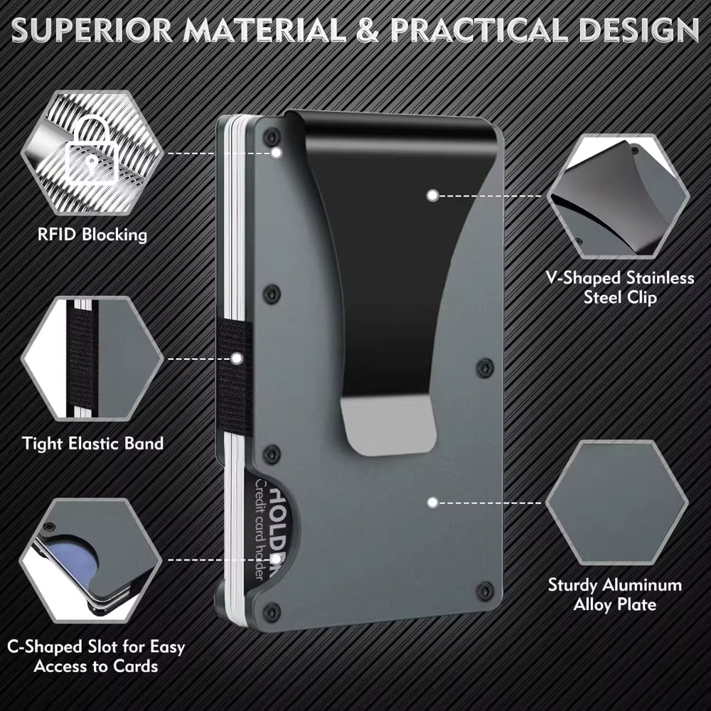 Aluminum Alloy Rfid Blocking C - مراجعة Index Card Holder وسعره