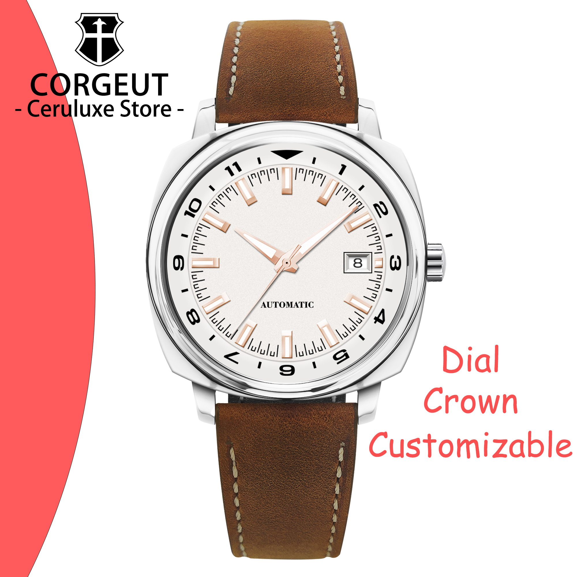 CUSTOM 42MM Stainless Steel Sa - مراجعة Paper Weight Crystal وسعره