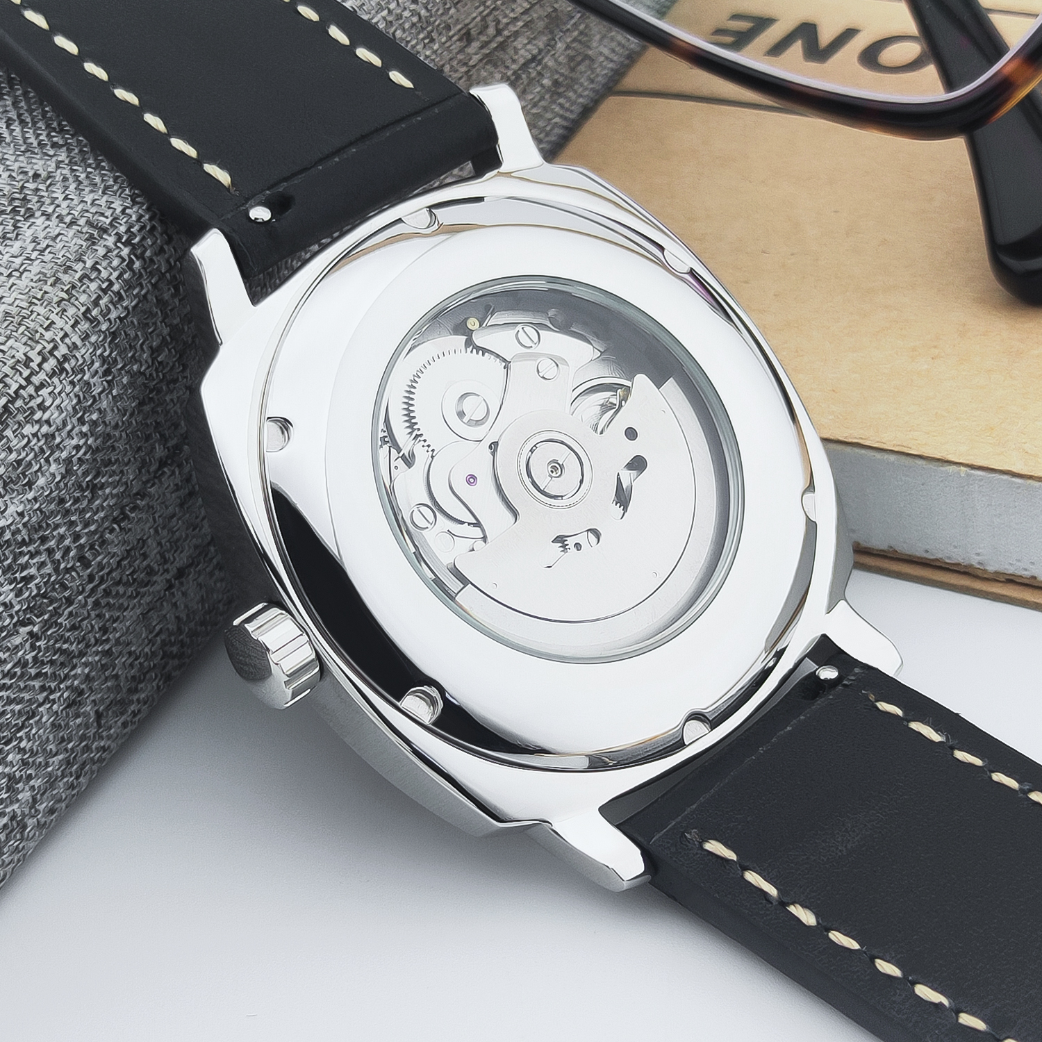 CUSTOM 42MM Stainless Steel Sa - مراجعة Paper Weight Crystal وسعره