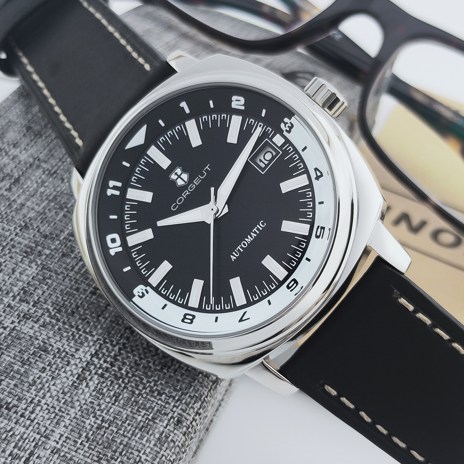 CUSTOM 42MM Stainless Steel Sa - مراجعة Paper Weight Crystal وسعره