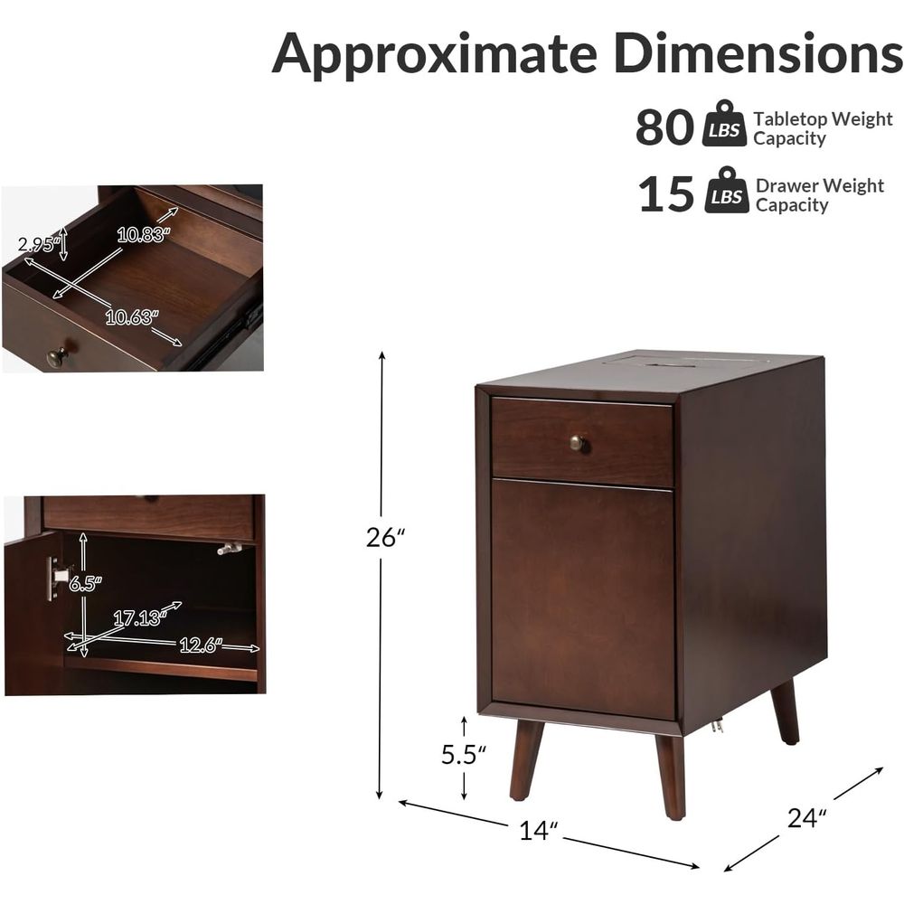 Walnut Charging Station End Ta - مراجعة Magazine Holder Rack وسعره