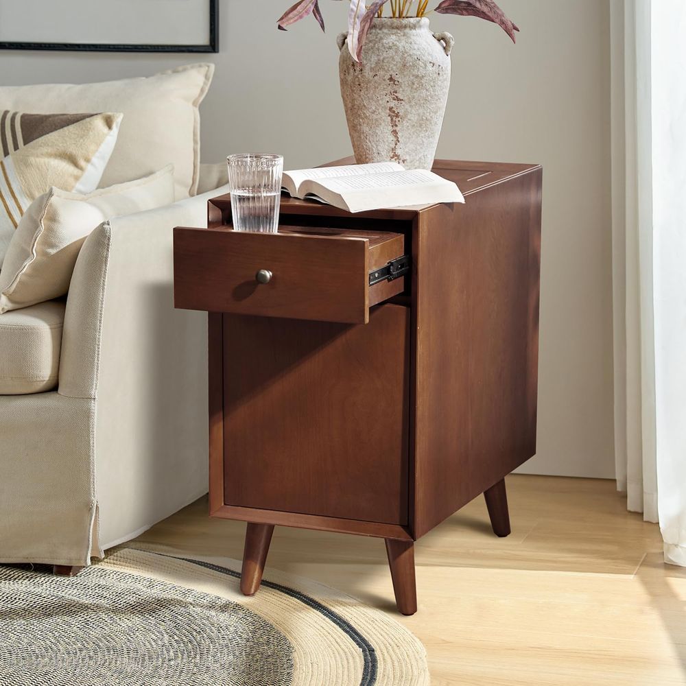 Walnut Charging Station End Ta - مراجعة Magazine Holder Rack وسعره