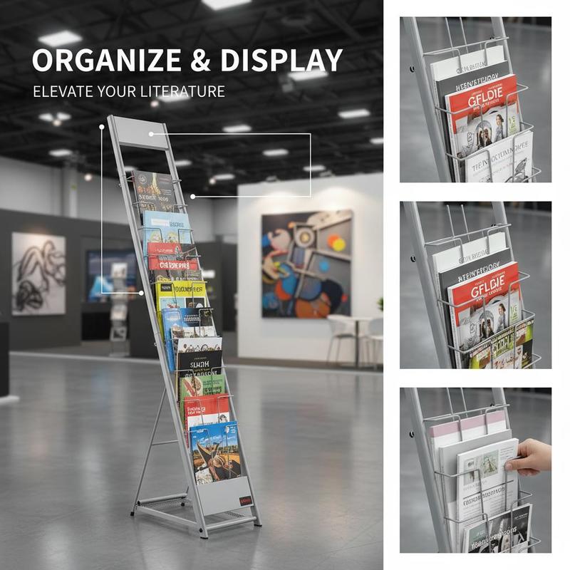 Brochure Display Rack, 10 Pock - مراجعة Magazine Holder Rack وسعره