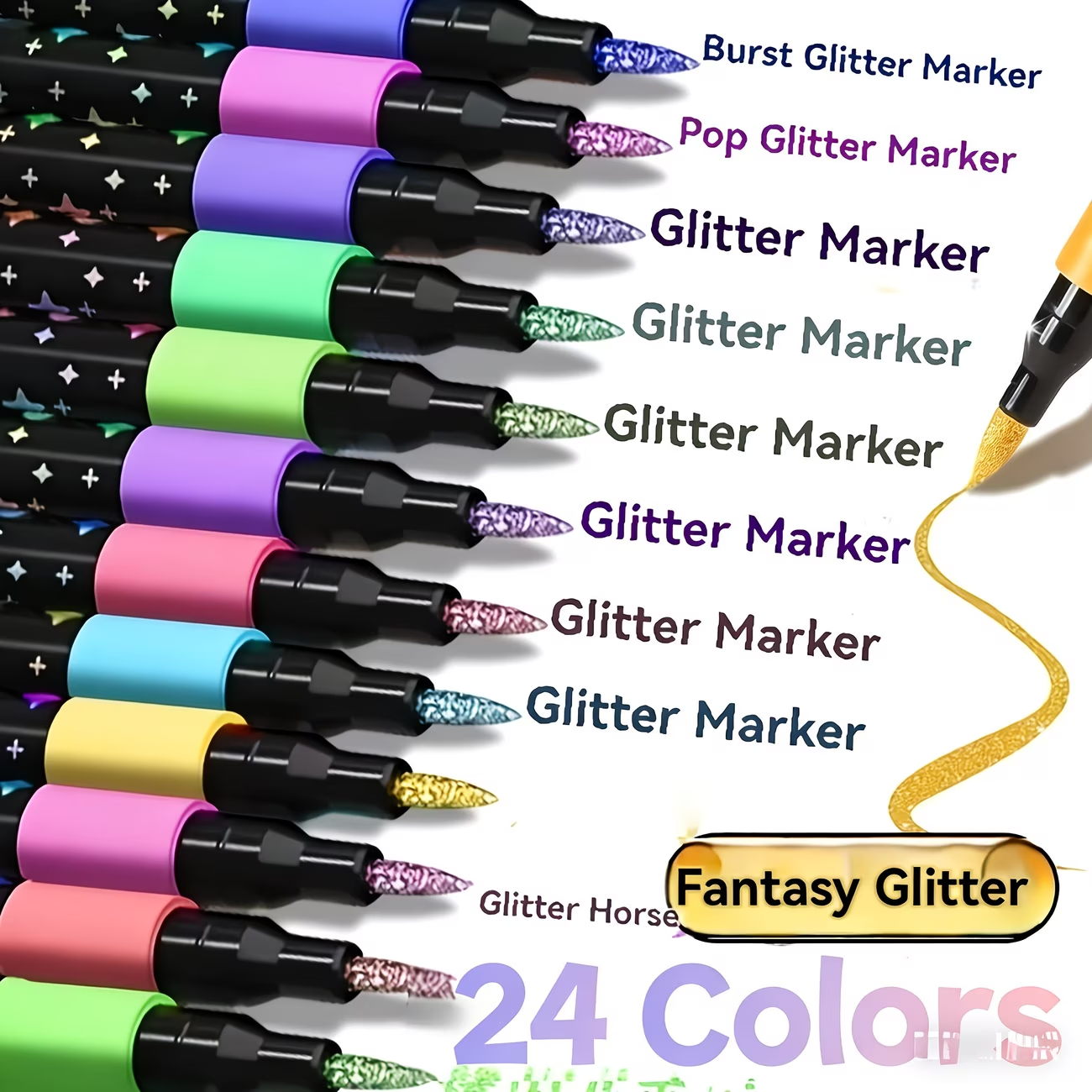 24 Colors Double Head Glitter  - مراجعة Correction Pen Fine وسعره